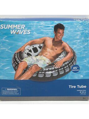 Summer Waves Inflatable 45" Tire Tube Pool Float For Ages 9+
